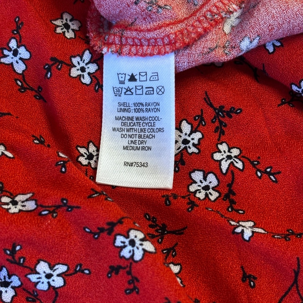 EUC Mercer & Madison Floral Sleeveless A-Line Red Mini Dress | Women’s 12 - Picture 5 of 14